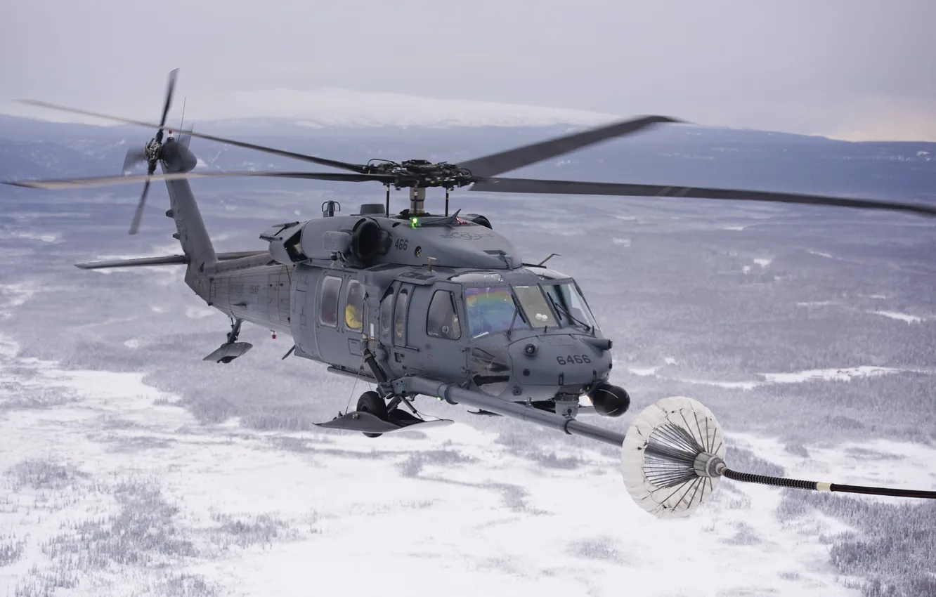 Фото обои вертолет, дозаправка, HH-60G, Pave Hawk