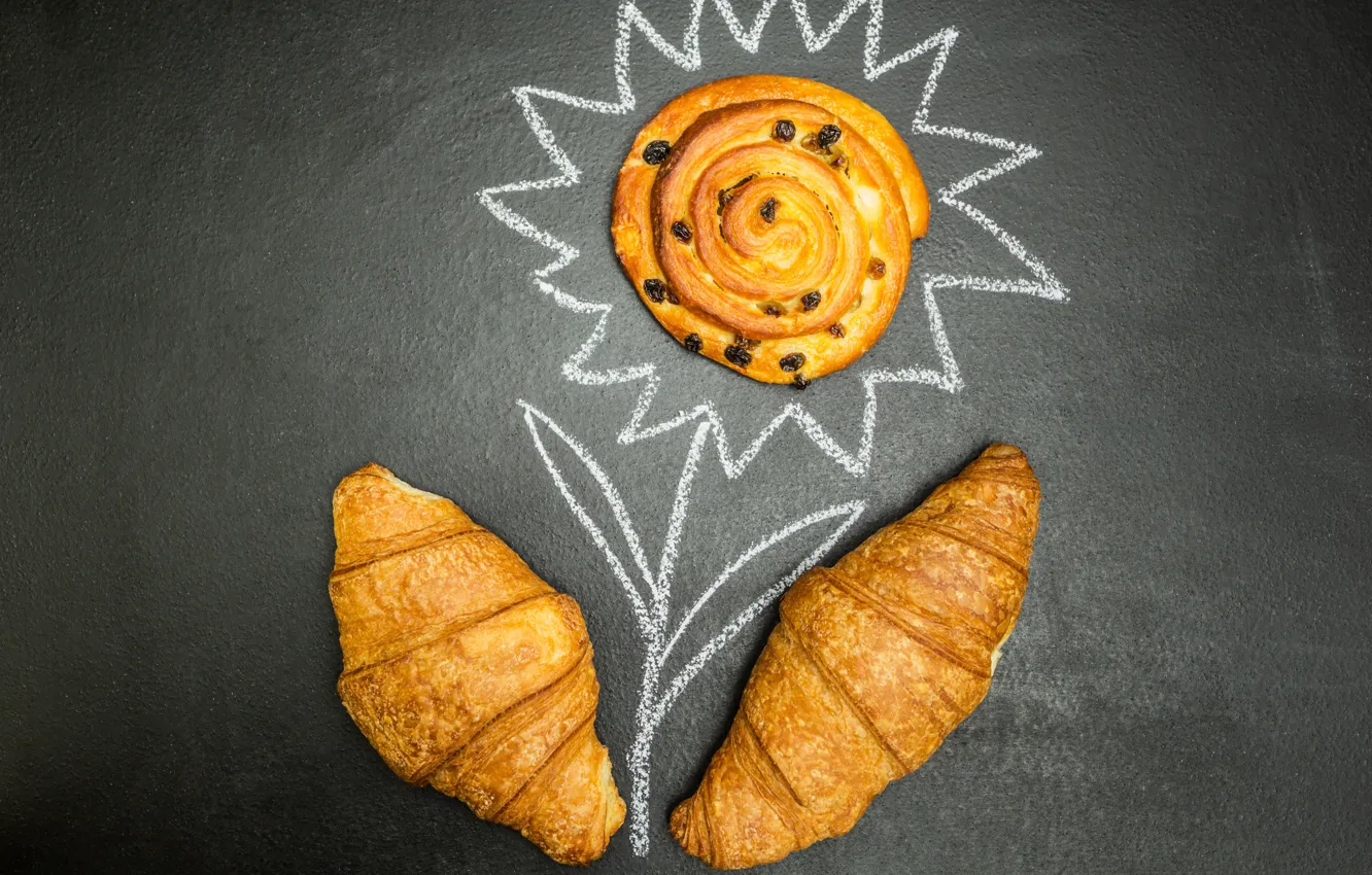 Фото обои выпечка, булочка, круассаны, croissants