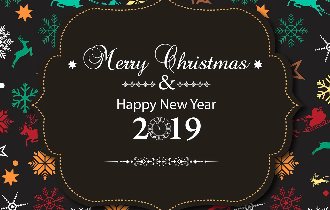 Фото обои праздник, новый год, открытка, 2019