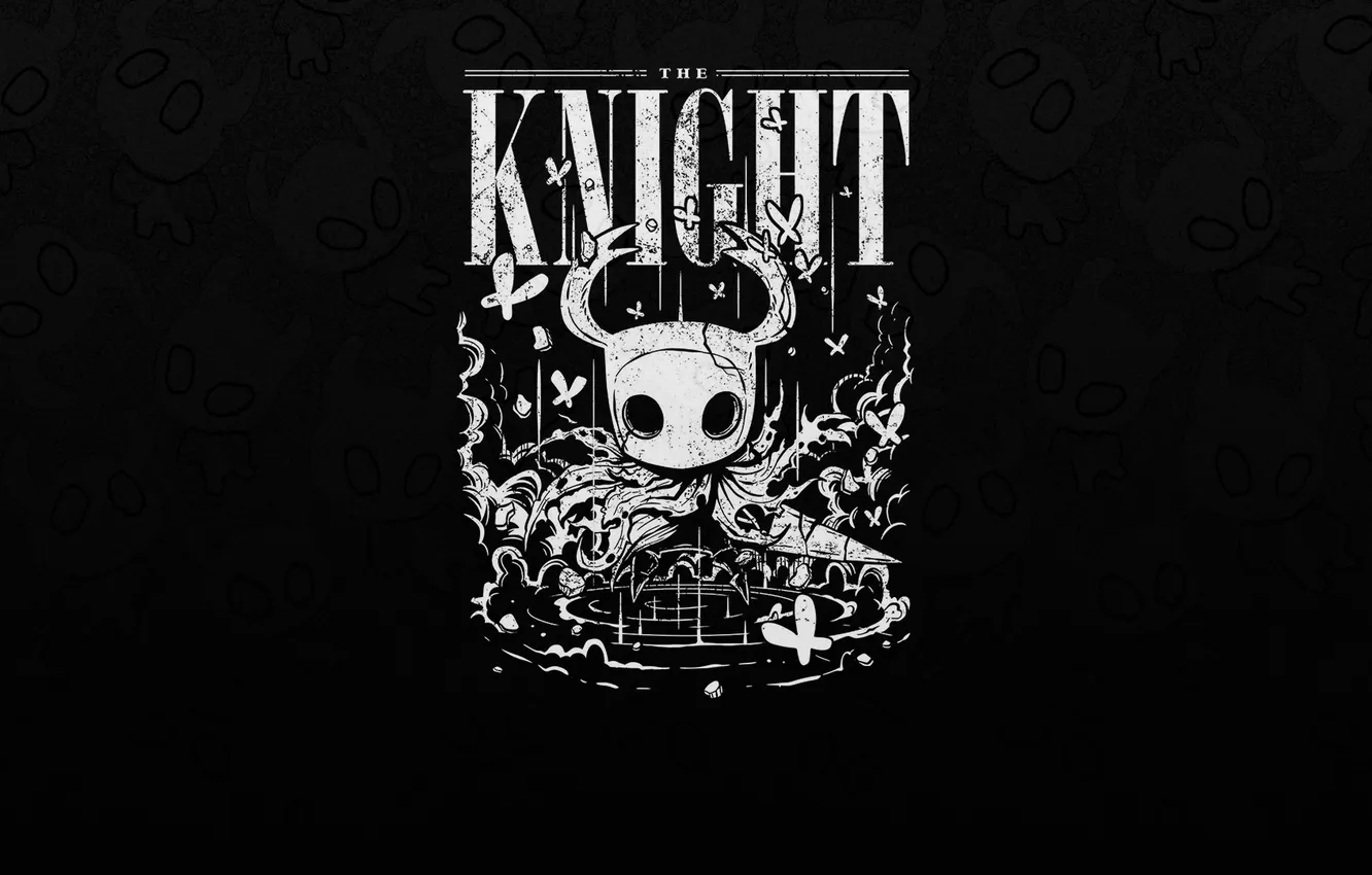Фото обои white, black, video games, Hollow Knight