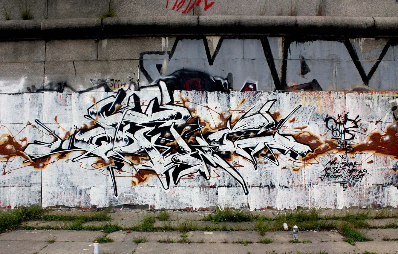 Фото обои стена, Граффити, graffiti, wild style, OTD crew