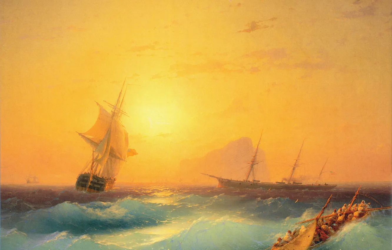 Фото обои море, картина, живопись, Айвазовский