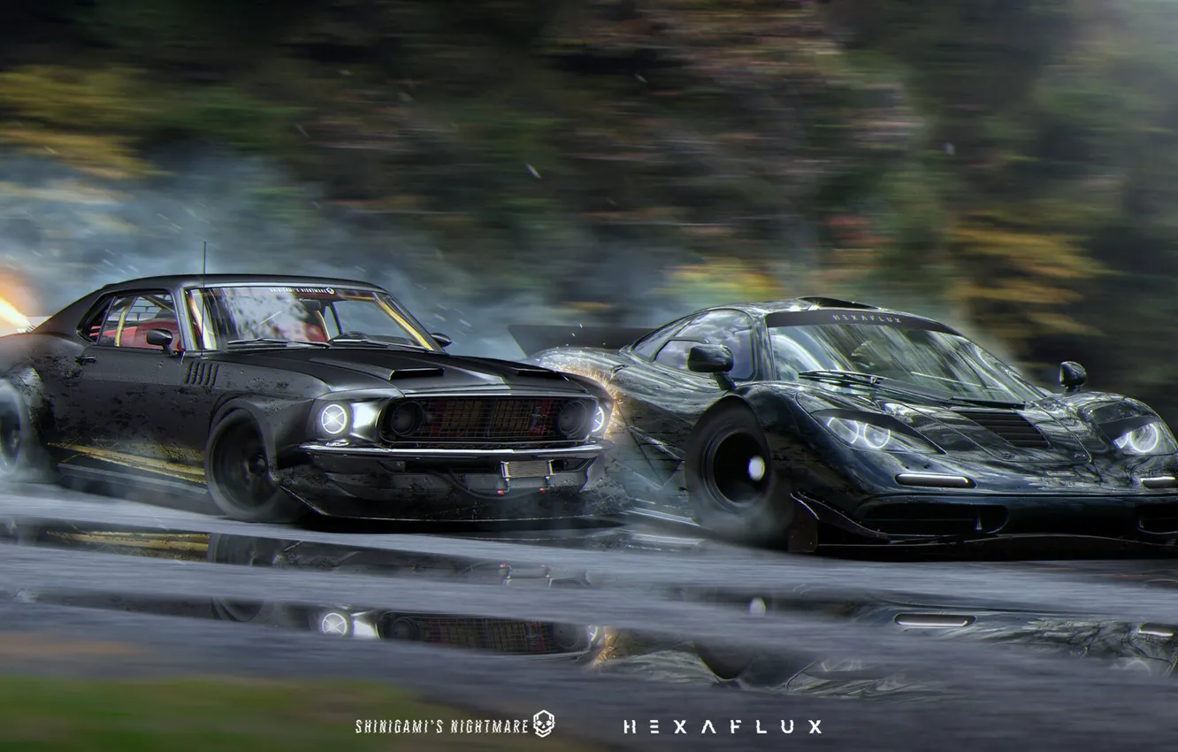 Фото обои Mustang, Ford, Авто, Гонка, Машины, Race, NFS, Ford Mustang
