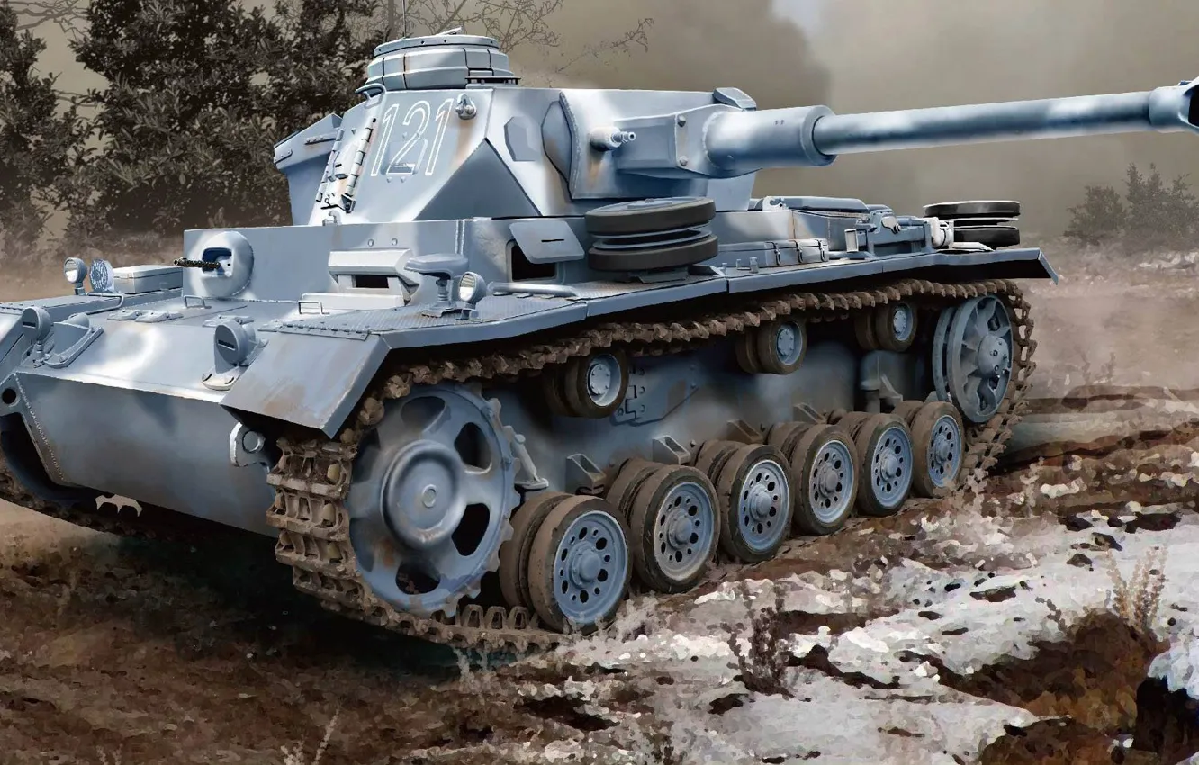 Фото обои вермахт, панцерваффе, Pz.Kpfw. III Ausf. K, немецкий средний командирский танк