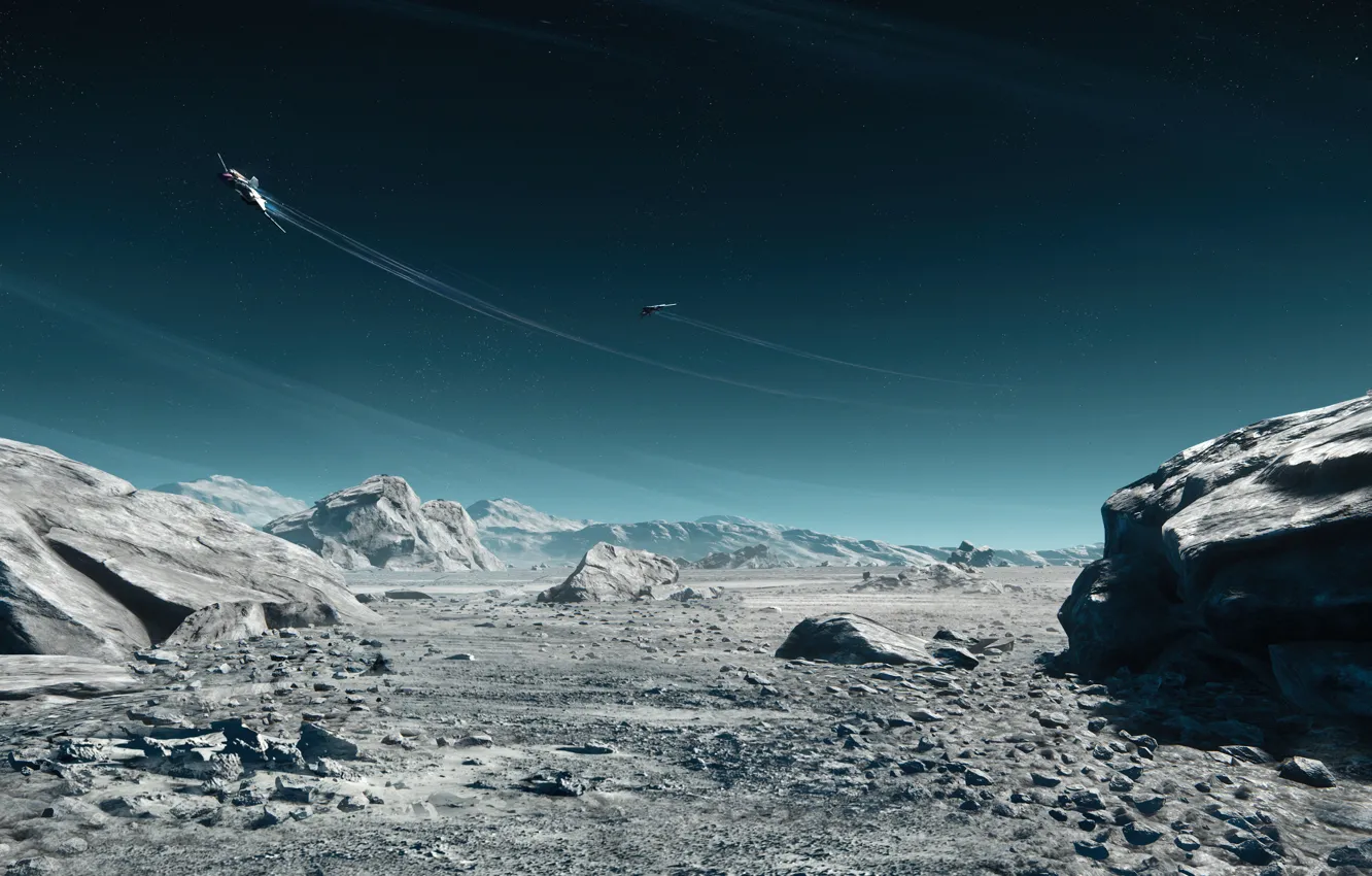 Фото обои поверхность, планета, Star Citizen