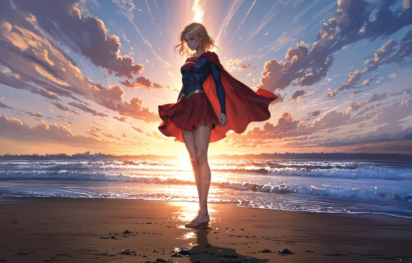 Фото обои grace, supergirl, might