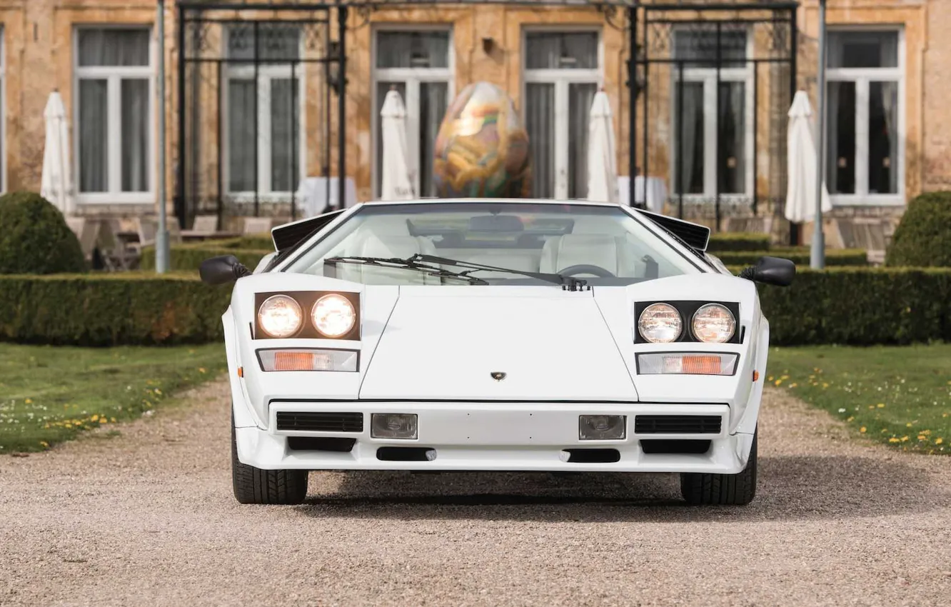 Фото обои Белый, Суперкар, Lamborghini Countach, Classic Car