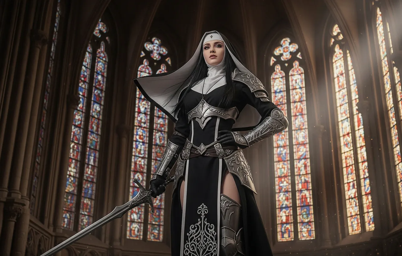 Фото обои стиль, обои, доспехи, арт, wallpaper, образ, sword, мечь