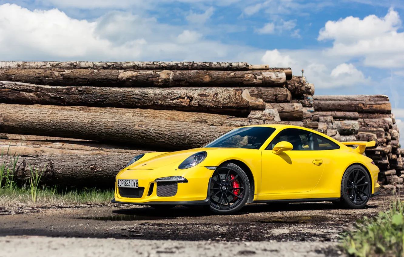 Фото обои Porsche, GT3, Yellow, 991