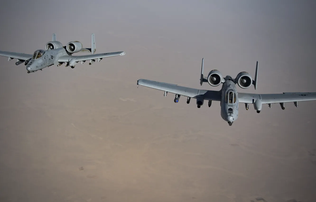 Фото обои штурмовик, ВВС США, Fairchild Republic A-10 Thunderbolt II, Warthog, американский одноместный двухдвигательный, Бородавочник