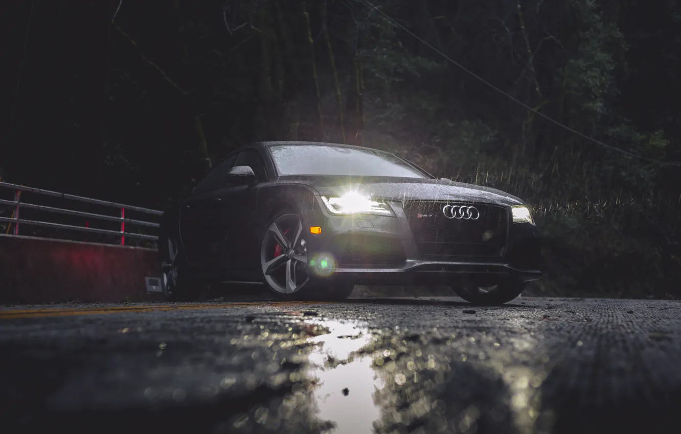 Фото обои Audi, Rain, VAG, RS7