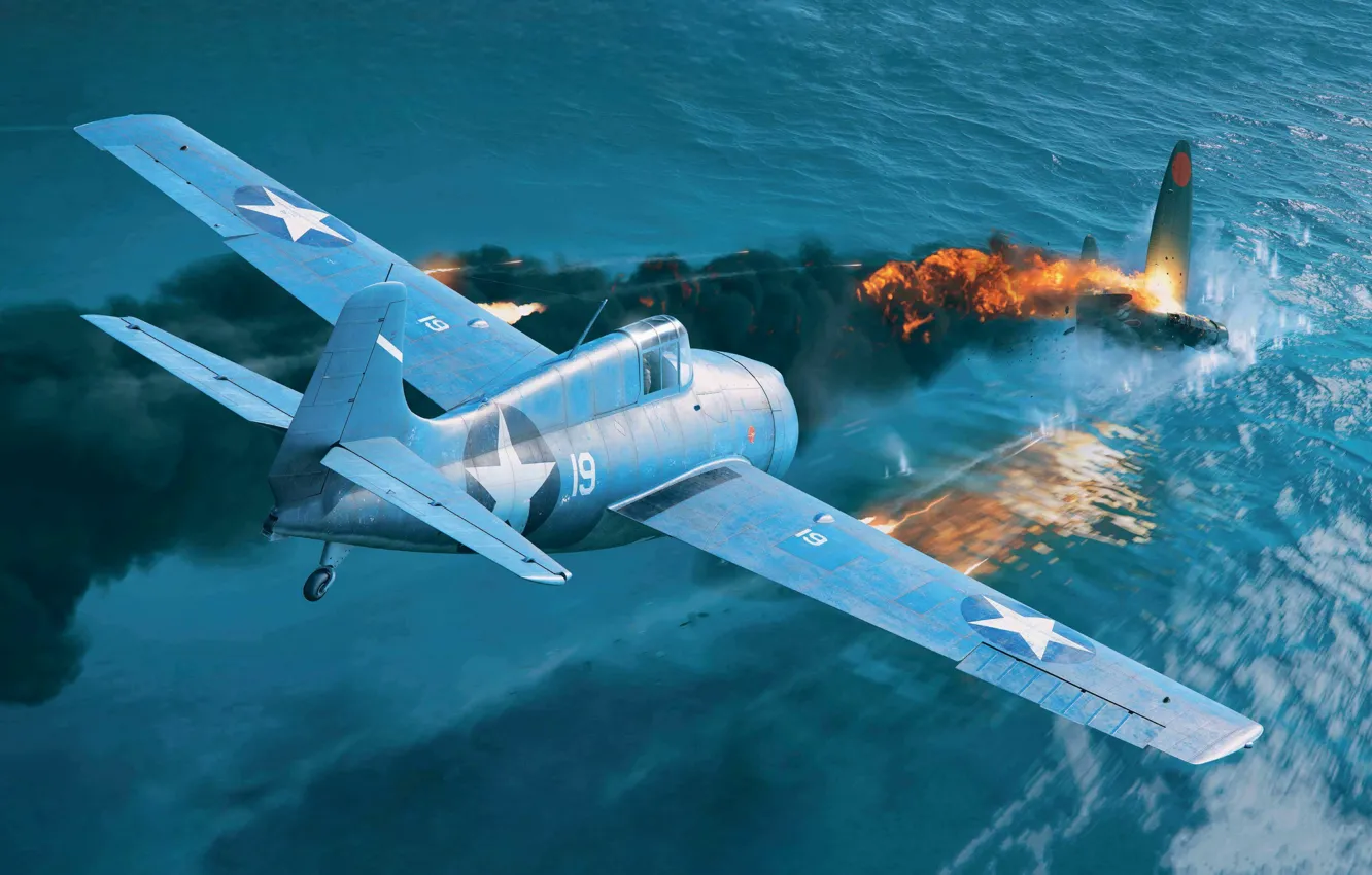 Фото обои США, истребитель-бомбардировщик, Палубный, Grumman F4F Wildcat, US NAVY, Piotr Forkasiewicz, F4F-4 Wildcat Early