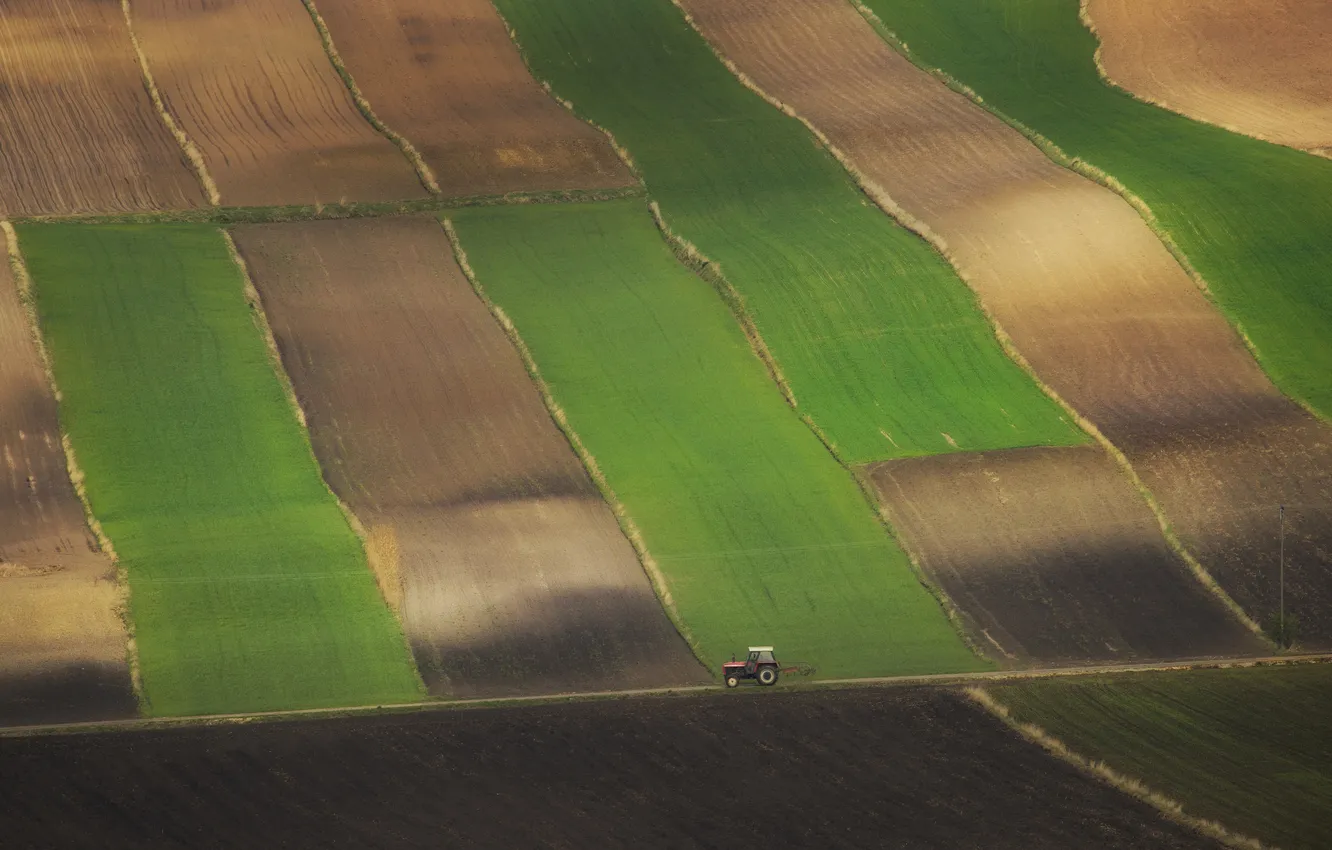 Фото обои field, Land, tractor