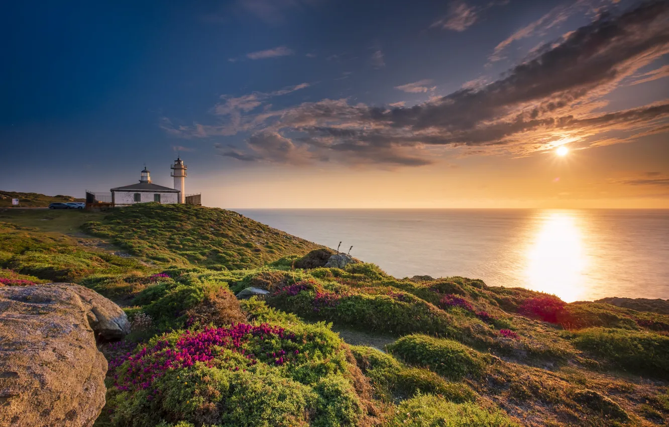 Фото обои побережье, маяк, Испания, Galicia, Ла-Корунья, Коста-да-Морте