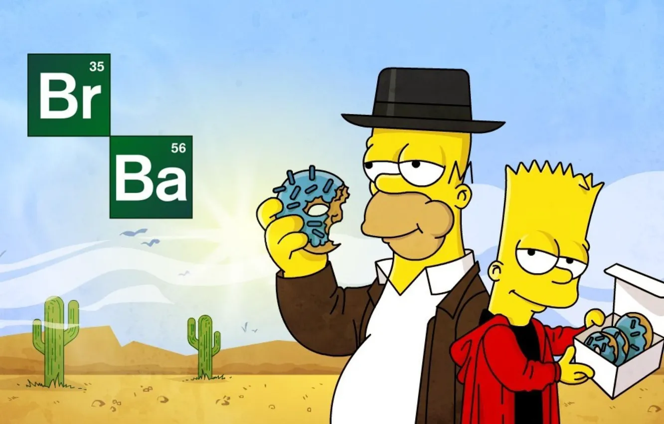 Фото обои simpsons, breaking bad, во все тяжкие