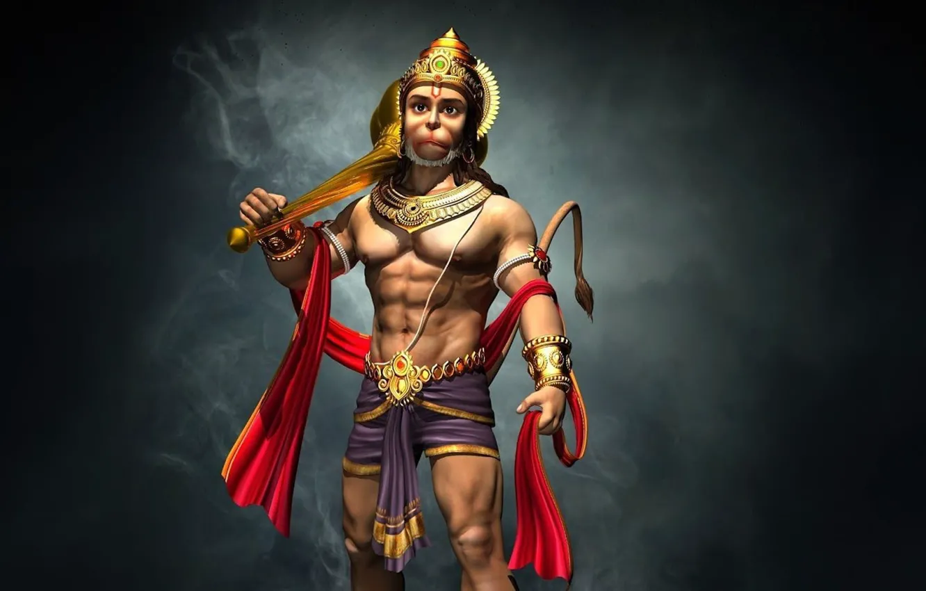 Фото обои Background, HD wallpaper, Hanuman, Black Smoke