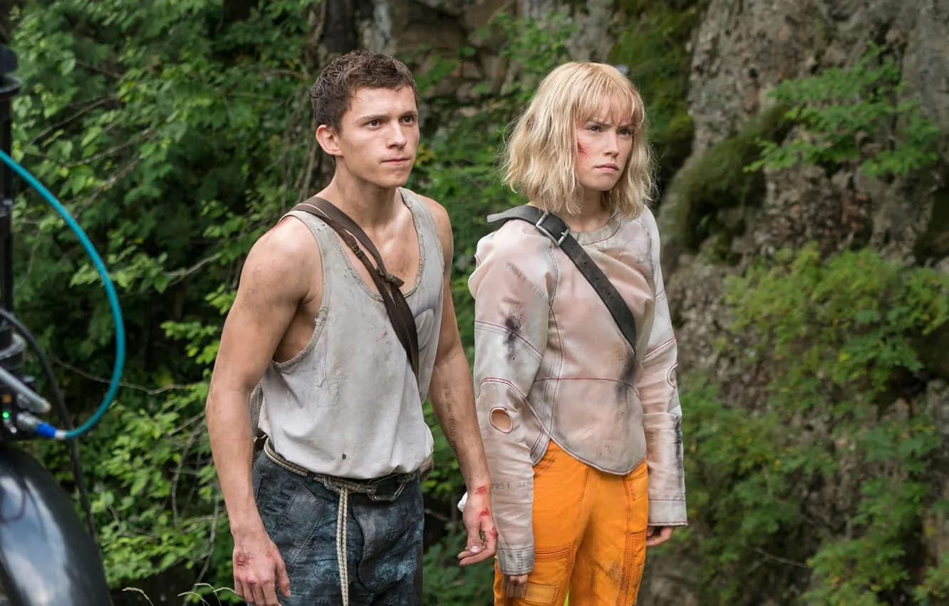 Фото обои фантастика, кадр, актёры, Tom Holland, Daisy Ridley, Том Холланд, Дейзи Ридли, Поступь хаоса