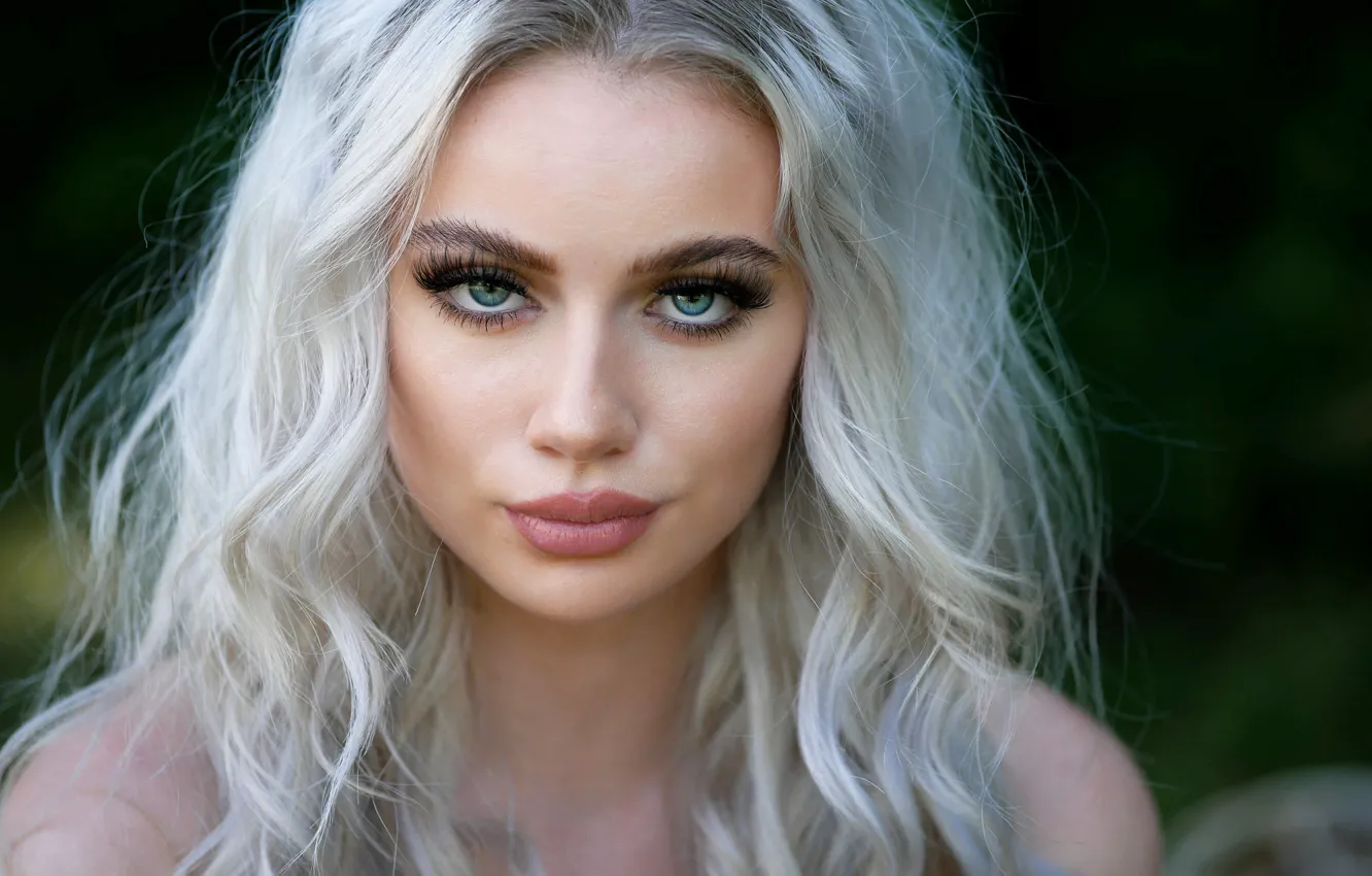 Фото обои взгляд, девушка, лицо, волосы, блондинка