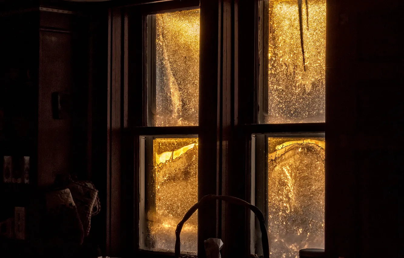 Фото обои стекло, свет, блики, рама, окно, мороз