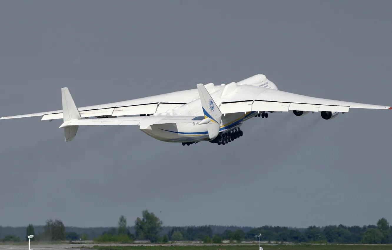 Фото обои Небо, Самолет, Крылья, Двигатели, Мечта, Украина, Мрия, Ан-225