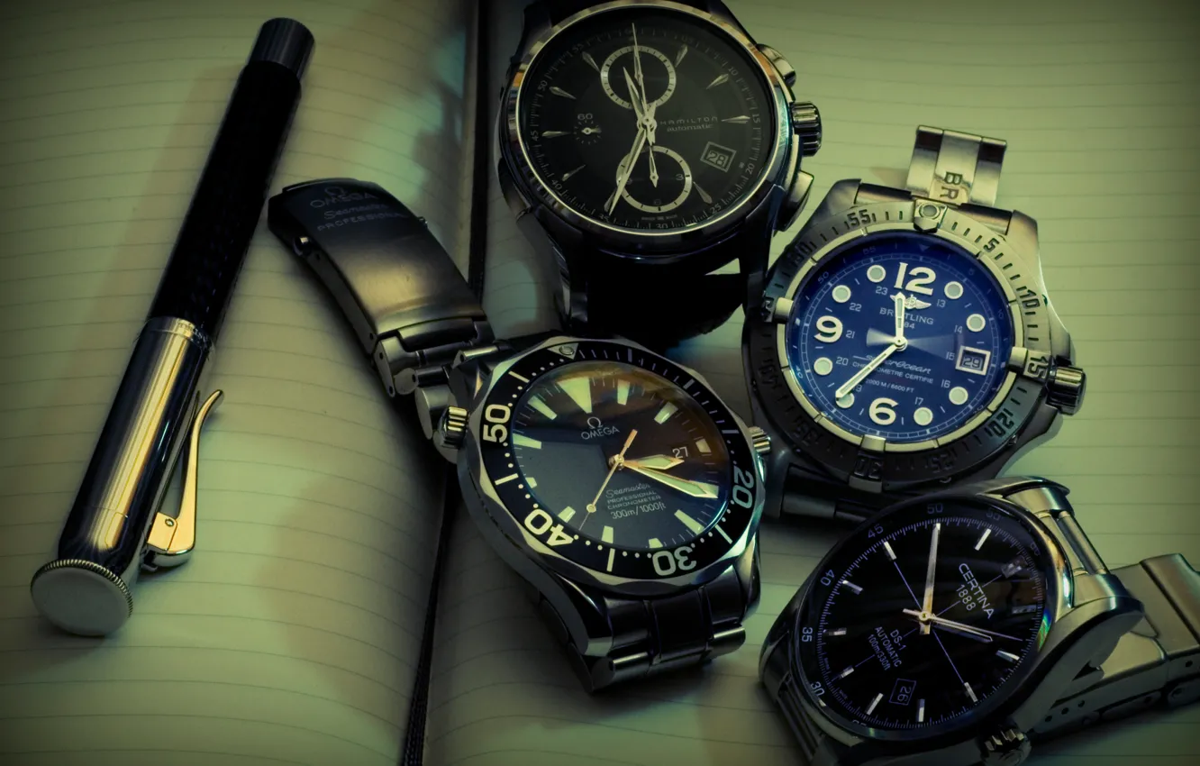 Фото обои Omega, watch, Hamilton, Certina