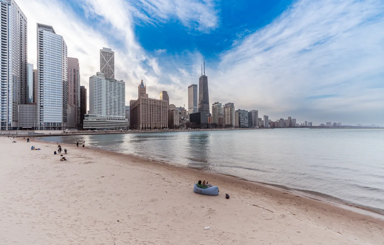 Фото обои Chicago, Illinois, Cityfront Place, Ohio Street Beach