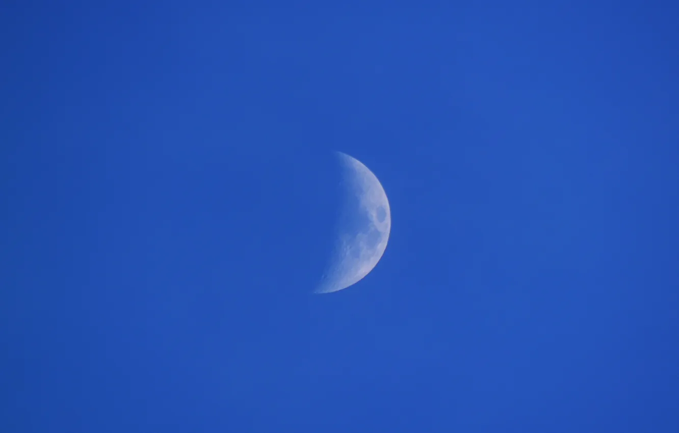 Фото обои Небо, Луна, Синее