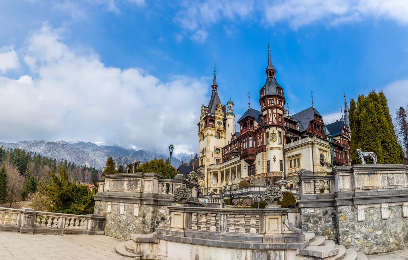 Фото обои замок, Румыния, Бухарест, Пелеш