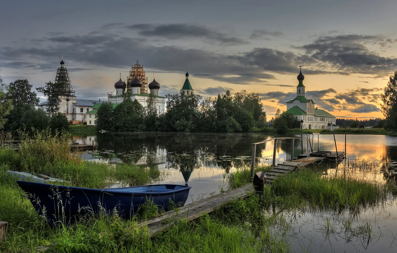 Фото обои монастырь, Архангельская область, Свято-Троицкий Антониево-Сийский мужской монастырь