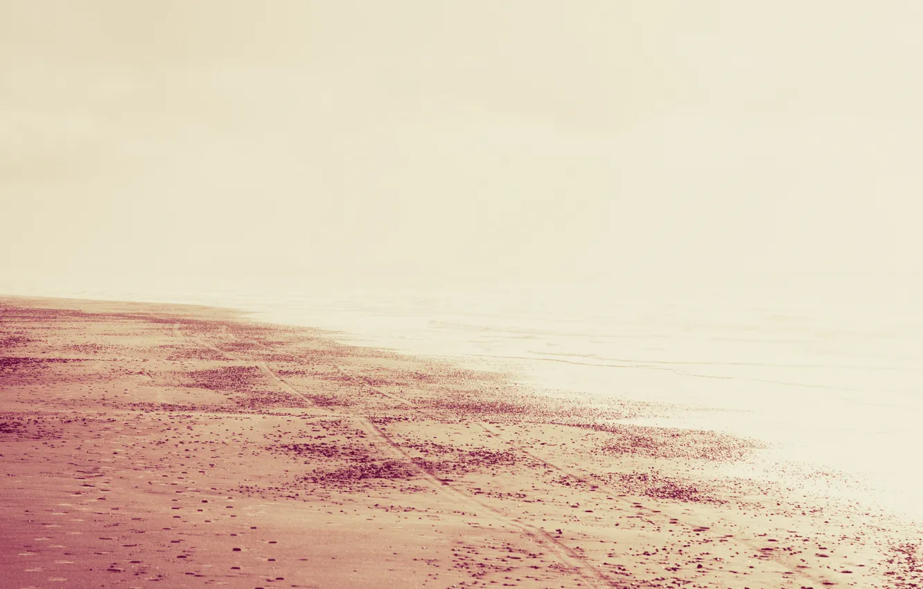 Фото обои песок, море, пляж, вода, солнце, свет, пейзаж, следы