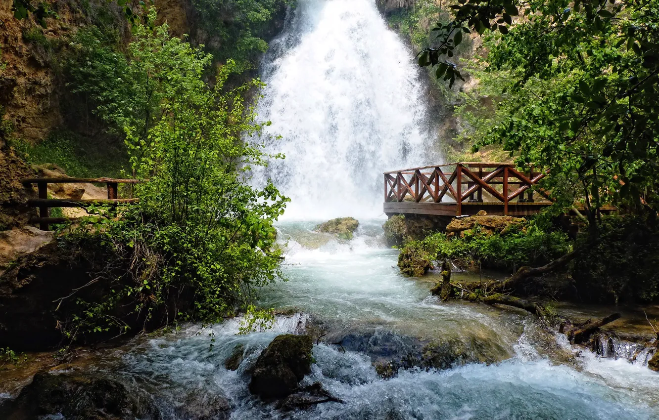 Фото обои река, камни, водопад, поток, площадка, сербия, ресавица