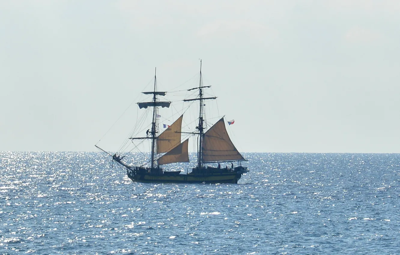 Фото обои summer, sea, ocean, seascape, France, wind, boat, sunny