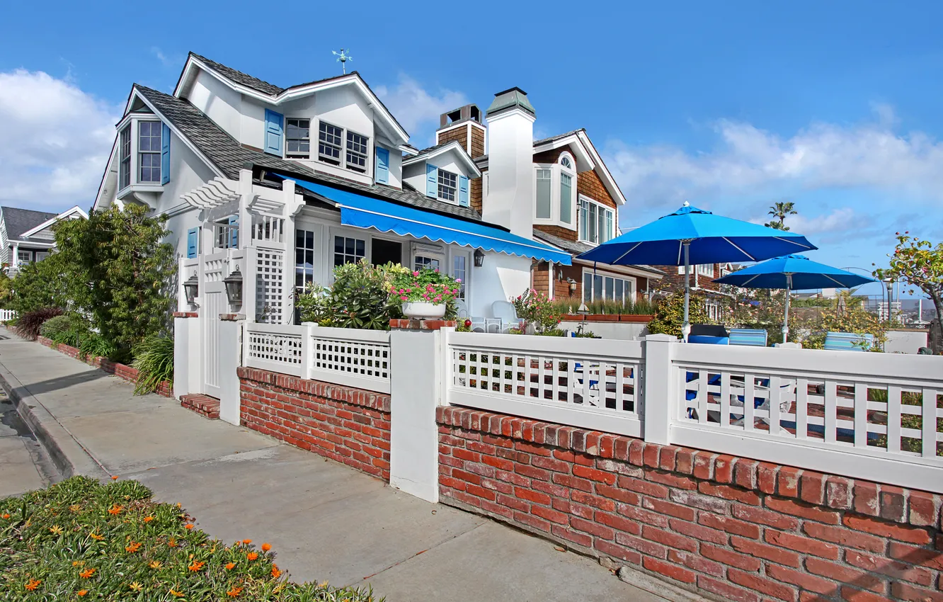 Фото обои дом, улица, Калифорния, США, Newport Beach
