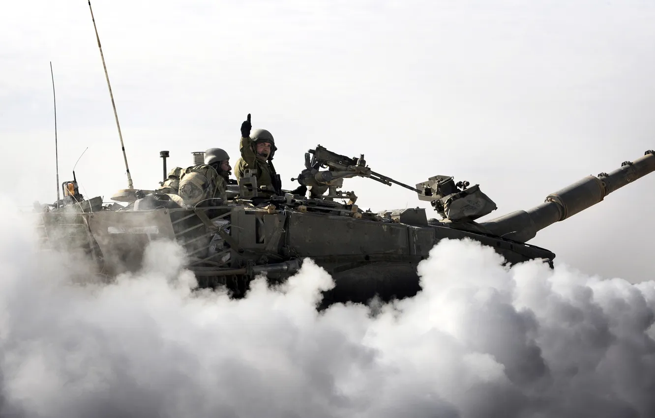 Фото обои оружие, дым, танк