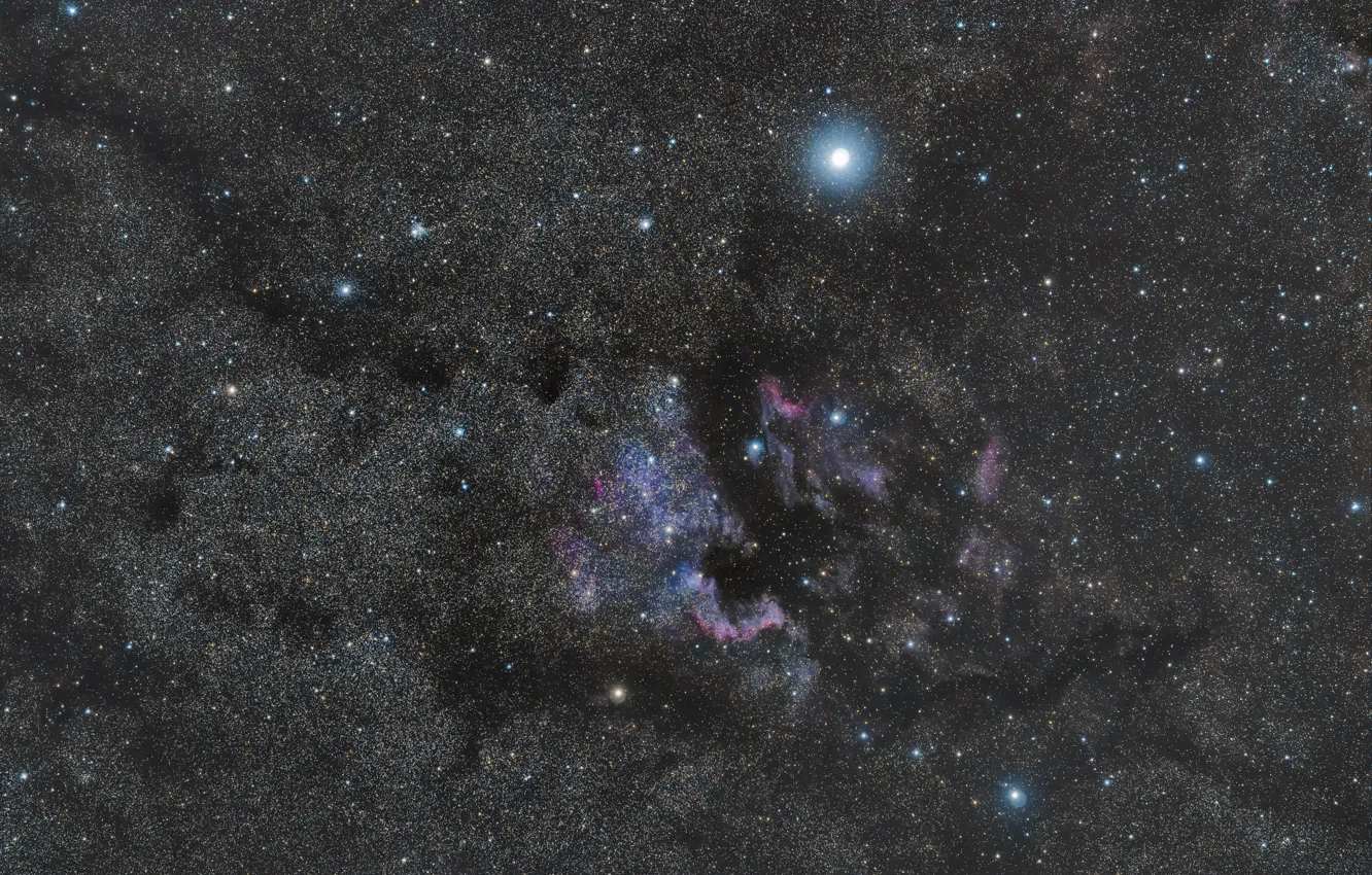 Фото обои Туманность, Северная Америка, North America Nebula, в созвездии Лебедь