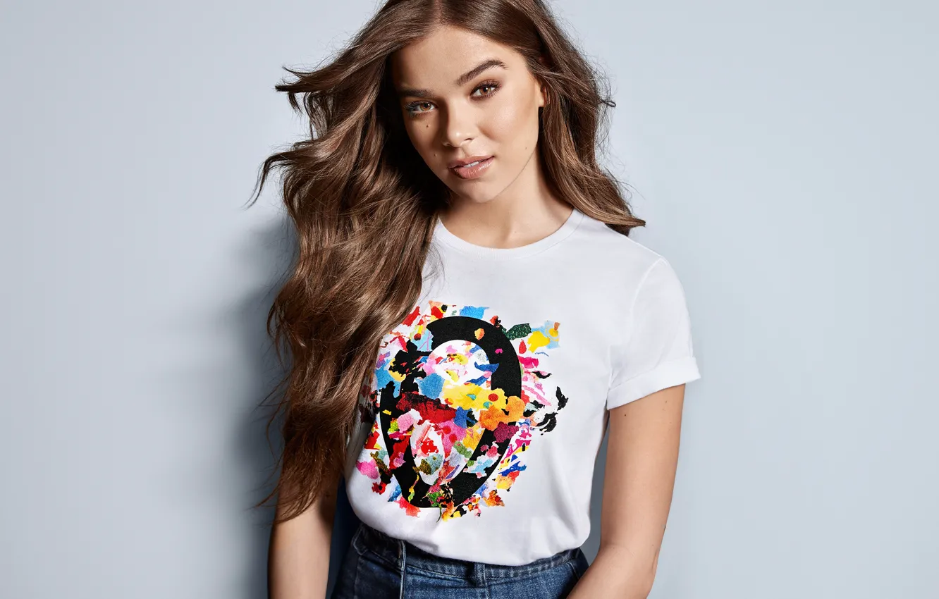 Фото обои взгляд, девушка, майка, Hailee Steinfeld, Michael Kors