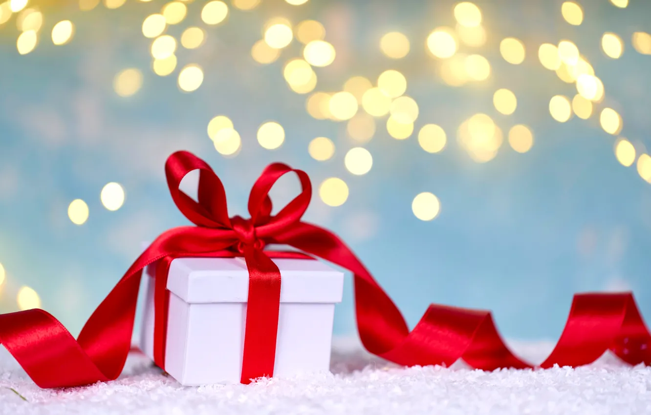 Фото обои зима, праздник, подарок, Рождество, лента, Новый год, Jenny Sturm