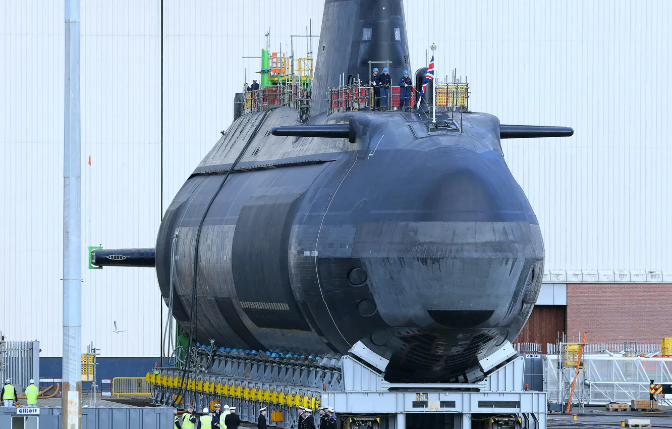 Фото обои субмарина, Великобритания, спуск на воду, Королевский Флот, HMS Audacious