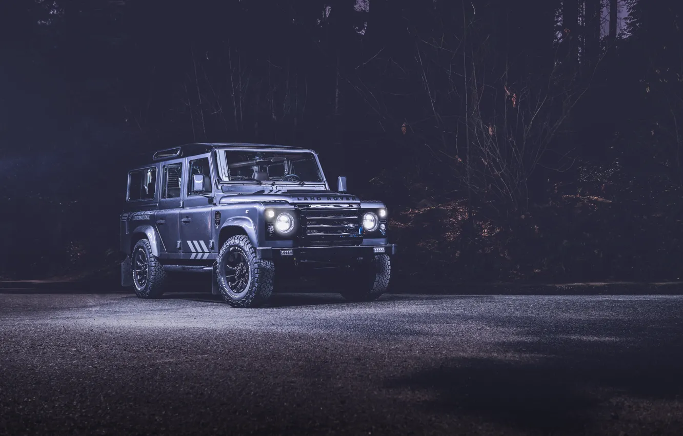 Фото обои Land Rover, Night, Defender