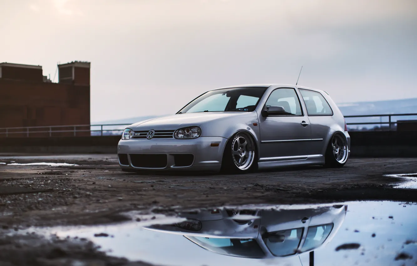 Фото обои гольф, R32, Golf, фольксваген, VolksWagen, Mk4, frontside