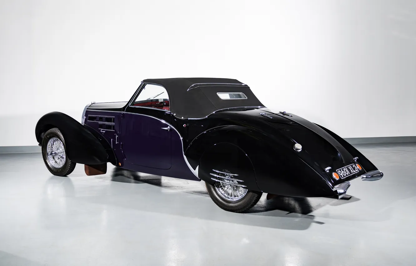 Фото обои Bugatti, ретро автомобили, Cabriolet, 1939, Type 57C, Bugatti Type 57C, Aravis, by Gangloff