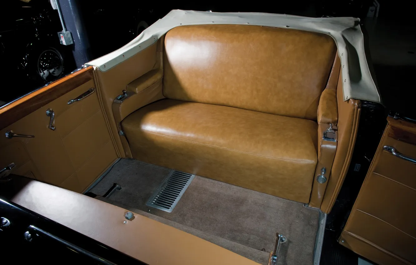 Фото обои Cadillac, интерьер, Лимузин, 1938, ретро автомобили, Limousine, retro cars, Cadillac V16 Series 90 Presidential Convertible