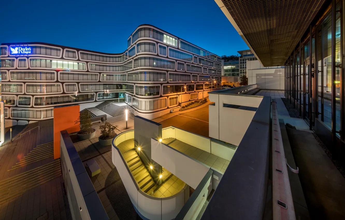 Фото обои Германия, архитектура, Blue Hour, Штутгарт, Stuttgart, Z-UP