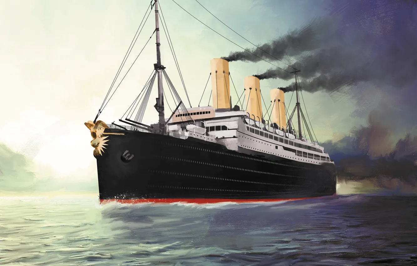 Фото обои Imperator, волны, корабль, Transatlantic Ships