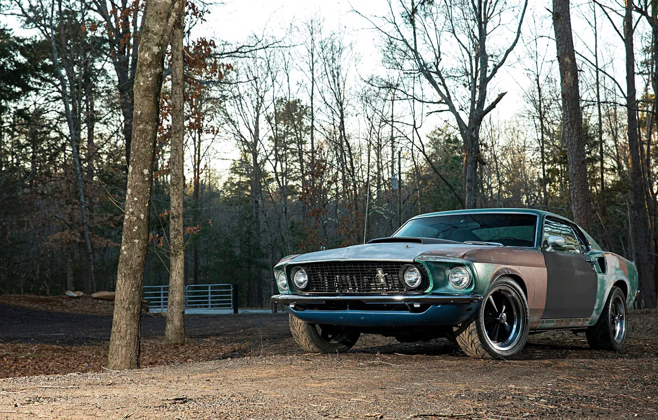 Фото обои Boss 302, Ford Mustang, Coupe, Muscle car, Rat Rod