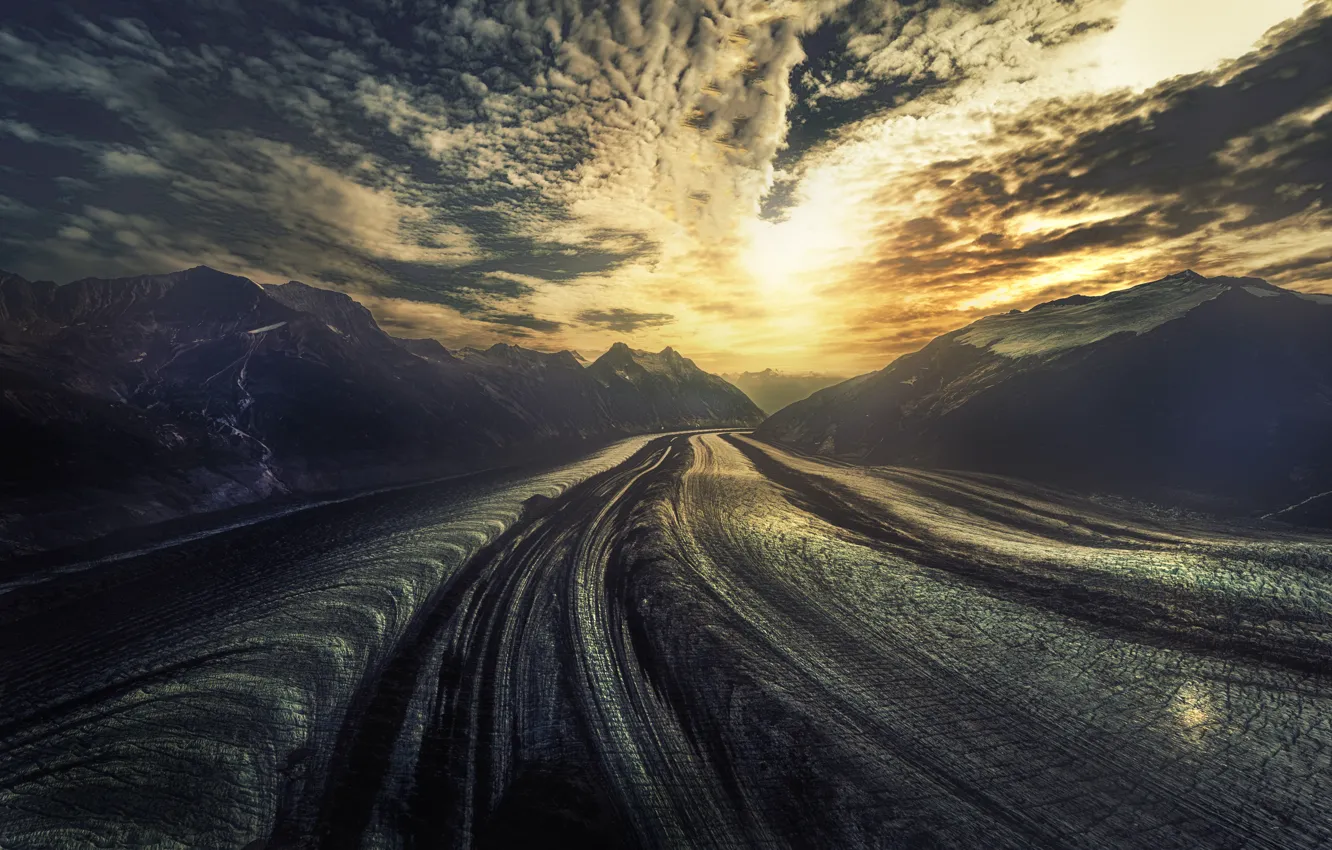 Фото обои горы, ледник, mountains, glacier