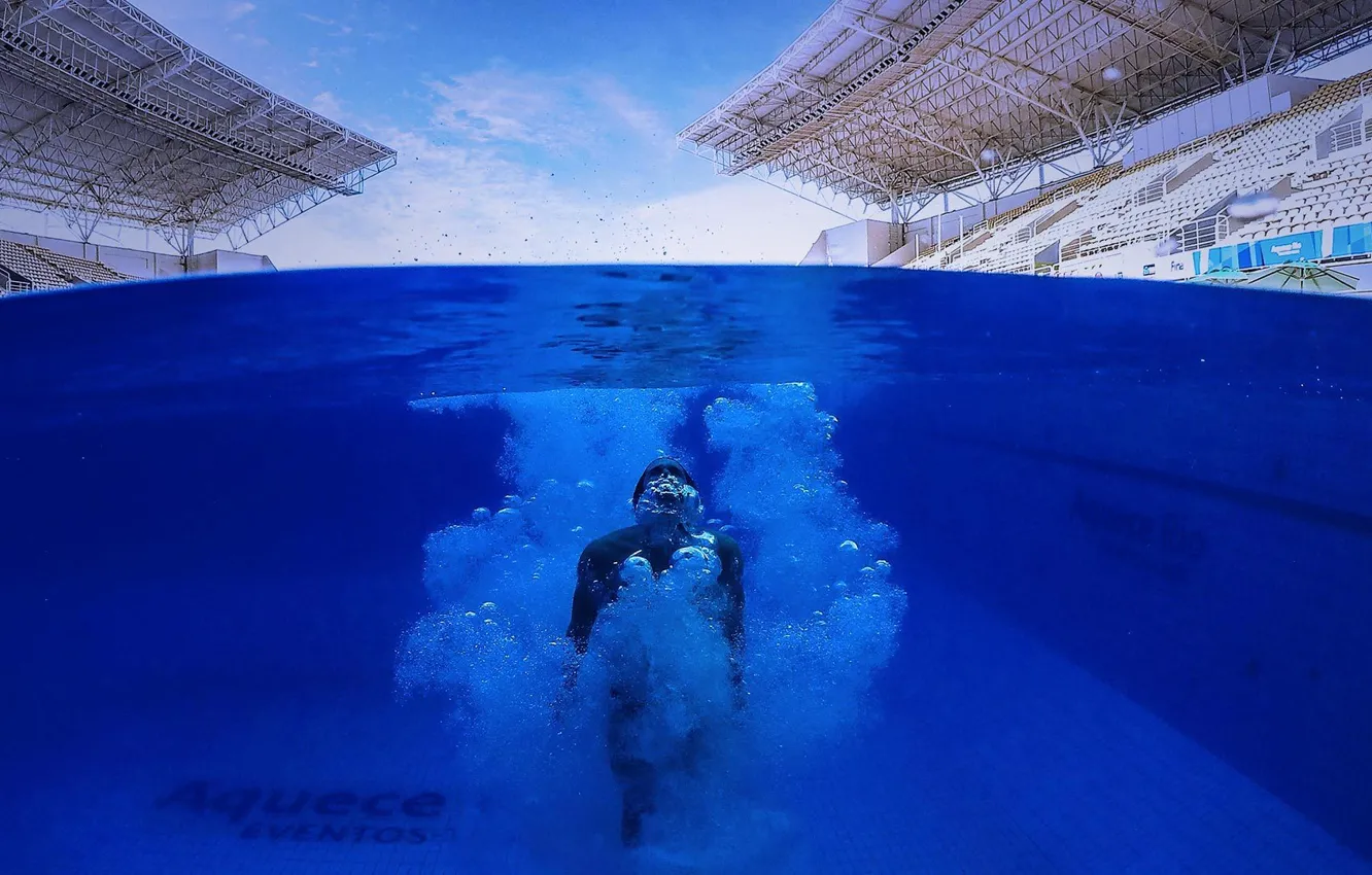 Фото обои олимпиада, Бразилия, Рио-де-Жанейро, Maria Lenk Aquatics Center, водные виды спорта