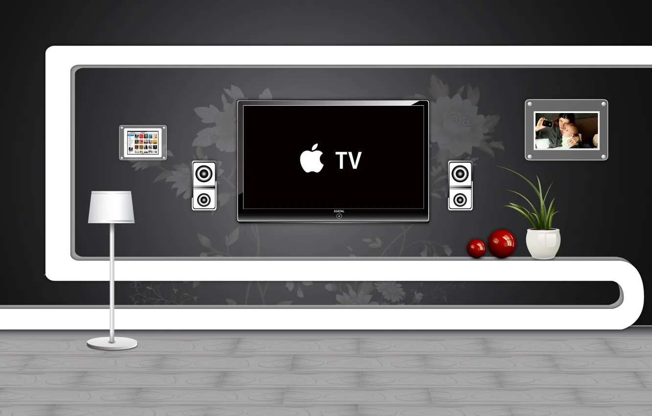 Фото обои стиль, apple, интерьер, modern