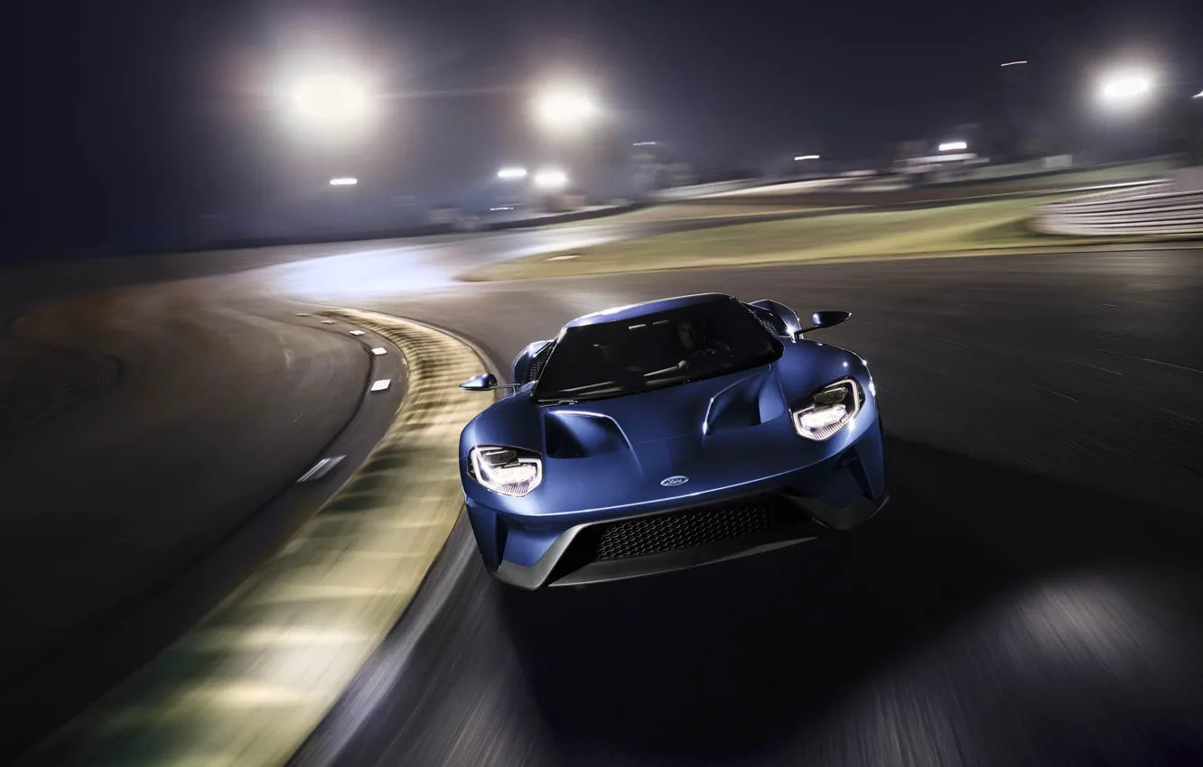 Фото обои Ford, Ford GT, supercar, speed, track, 2016