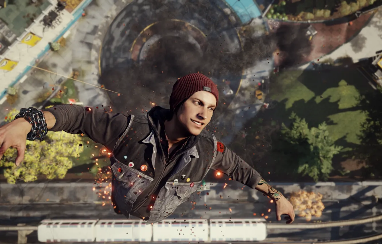 Фото обои Game, Sucker Punch, PlayStation 4, Delsin Rowe, PS4, Sony Computer Entertainment, Infamous: Second Son